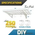 thumbnail image 3 of PetFurnishn| Garage Wall Shelf Two-Pack White or Hammertone | Three Size Options | Includes Bike Hooks | 500lb Weight Capacity (White, 24"x48"), 3 of 8