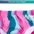 thumbnail image 2 of Aqua SwimSchool Reusable Polyester Swim Diaper for Infants 6-18 Months, 16-28 lbs, Pink Multicolor, 2 of 7