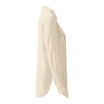 thumbnail image 5 of Summer Tops Slit Side V Neck Long Sleeve Button Down Fashion Blouse, 5 of 6