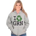 thumbnail image 4 of Recycle GRN Earth Day Save the Planet Unisex Fleece Graphic Zip Up Hoodie Brisco Brands 5X, 4 of 5