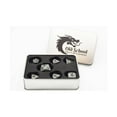 thumbnail image 2 of Old School Dice & Accessories Orc Forged Poly Set - Ancient Silver w/Green (7) New, 2 of 2