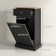 thumbnail image 3 of HOMCOM Armoire à Déchets Basculante, Armoire à Poubelle Dissimulée avec Tiroir, 3 of 10