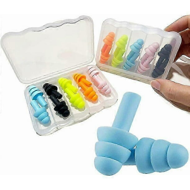 Quiet Noise Canceling Earplugs, Earplugs for Sleeping, Sleeping Earplugs, Hearing Protection Earplugs, Earplugs, Waterproof Swimming Earplugs-10 Pairs