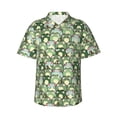thumbnail image 2 of Xecao Cute Frog print Hawaiian shirt - a stylish short-sleeve button-down for men, perfect for casual beach and tropical outings., 2 of 9