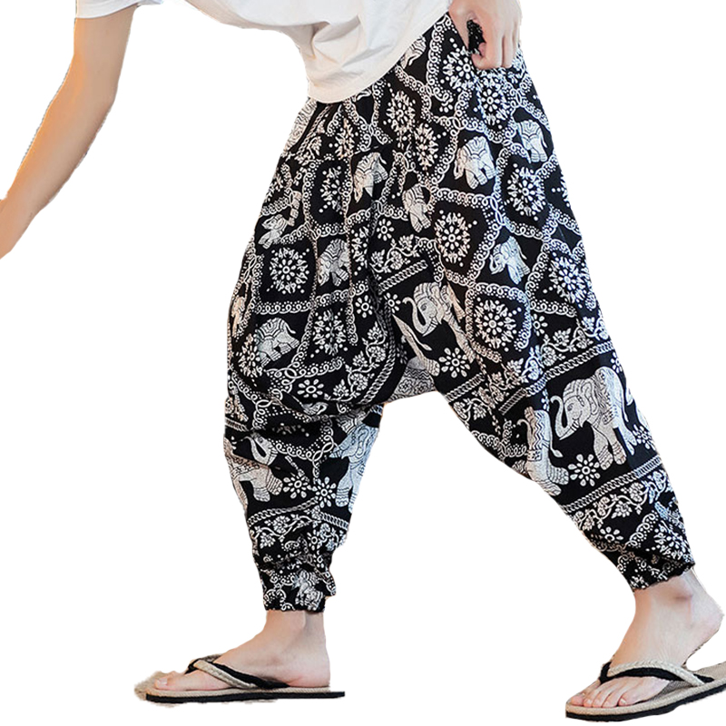INCERUN Mens Vintage Harem Pants Baggy 