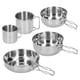 thumbnail image 4 of Juego de utensilios de cocina de acero inoxidable para exteriores, ollas de cocina portátiles para acampar, 5 piezas, vajilla, 4 of 5