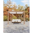 thumbnail image 3 of Garvee 10x10 FT Outdoor Louvered Pergola with Wood Grain Finish, Heavy Duty Aluminum Frame Gazebo for Backyard, Patio, Lawn, Weather Resistant Canopy, 3 of 8