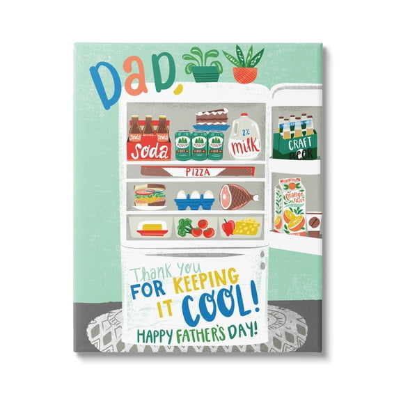 Stupell Industries Keeping It Cool Father's Day Holiday Painting Gallery Wrapped Canvas Print Wall Art