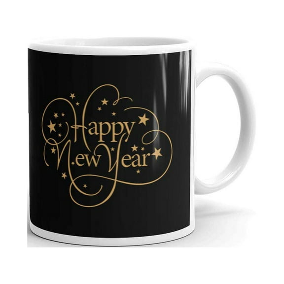 Happy New Year Elegant Design Coffee Tea Ceramic Mug Office Work Cup Gift 11oz