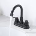 thumbnail image 6 of Wowow 4 in. Centerset Double Handle High Arc Bathroom Sink Faucet with Pop Up Drain in Matte Black, 6 of 8