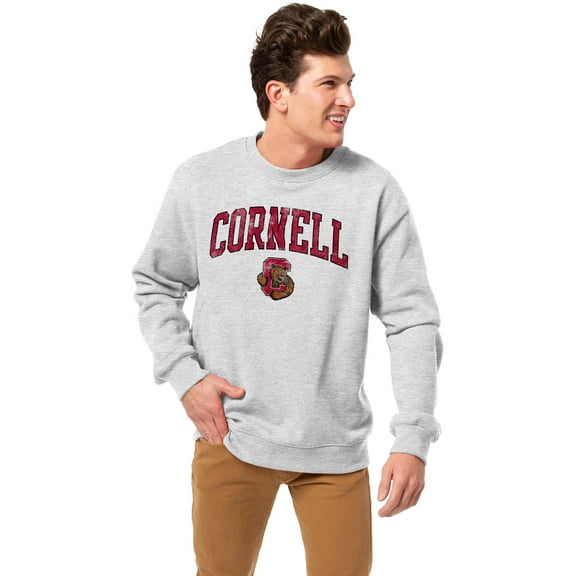 Men's-League Collegiate Wear Heather Gray Cornell Big Red Essentials 2.0 Pullover Sweatshirt