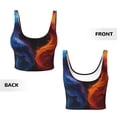 thumbnail image 3 of Sikiie Red And Blue Abstract Print Strappy Sports Bra for Women Padded Push Up Sports Bra Athletic Running Sports Bra Workout Bra Yoga Bra, 3 of 5