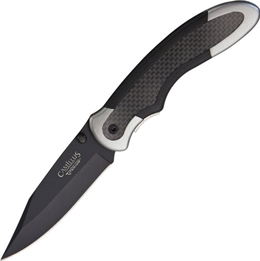Camillus Cameleon 8.75" Folding Pocket Knife, 3.5" Drop-Point Blade, Black