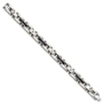 thumbnail image 2 of Auriga Fine Jewelry Stainless Steel Polished with .03ct Diamond and Onyx 8.25 inch Link Men's Bracelet, 2 of 4