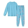 thumbnail image 6 of JAJAHO Girls Outfits Set 2 Piece Home Clothes Set Kids Bow Print Long Sleeve Crewneck Top Ankle-Tied Bottoms Ages 3-14 Years Comfy Outfit, 6 of 7