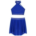 thumbnail image 3 of LiiYii Big Girls Two-Pieces Dance Set Lyrical Ballet Dancewear Jazz Latin Ballroom Performance Costume Blue 6, 3 of 7