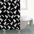 thumbnail image 4 of Halloween Ghost and Bat Silhouette Pattern Shower Curtain 72"x84" ,Bathroom Decorative Shower Curtains Set with 12 Hooks,Modern Waterproof Washable Shower Curtain, 4 of 6
