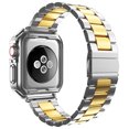 thumbnail image 2 of LGSY Compatible with Apple Watch Band Series 8 7 6 5 4 3 2 1 SE 38mm 40mm 41mm Women and Men Stainless Steel Strap with TPU Case for iWatch Bands, 2 of 7
