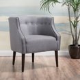 Davidson Contemporary ButtonTufted Fabric Club Chair, Gray