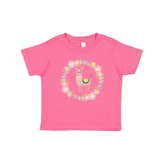 Inktastic Llama Rose Flower Wreath Girls Baby T-Shirt