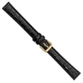 thumbnail image 4 of 20mm Extralong Blk Alligator Grain Gld-tone Bkle Watch Band, 4 of 5