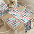 thumbnail image 2 of Ambesonne Tropical Table Runner & Placemats, Stamped Minimal Backdrop, Placemat 4 pcs + Runner 14"x90", Turquoise White Coral, 2 of 2