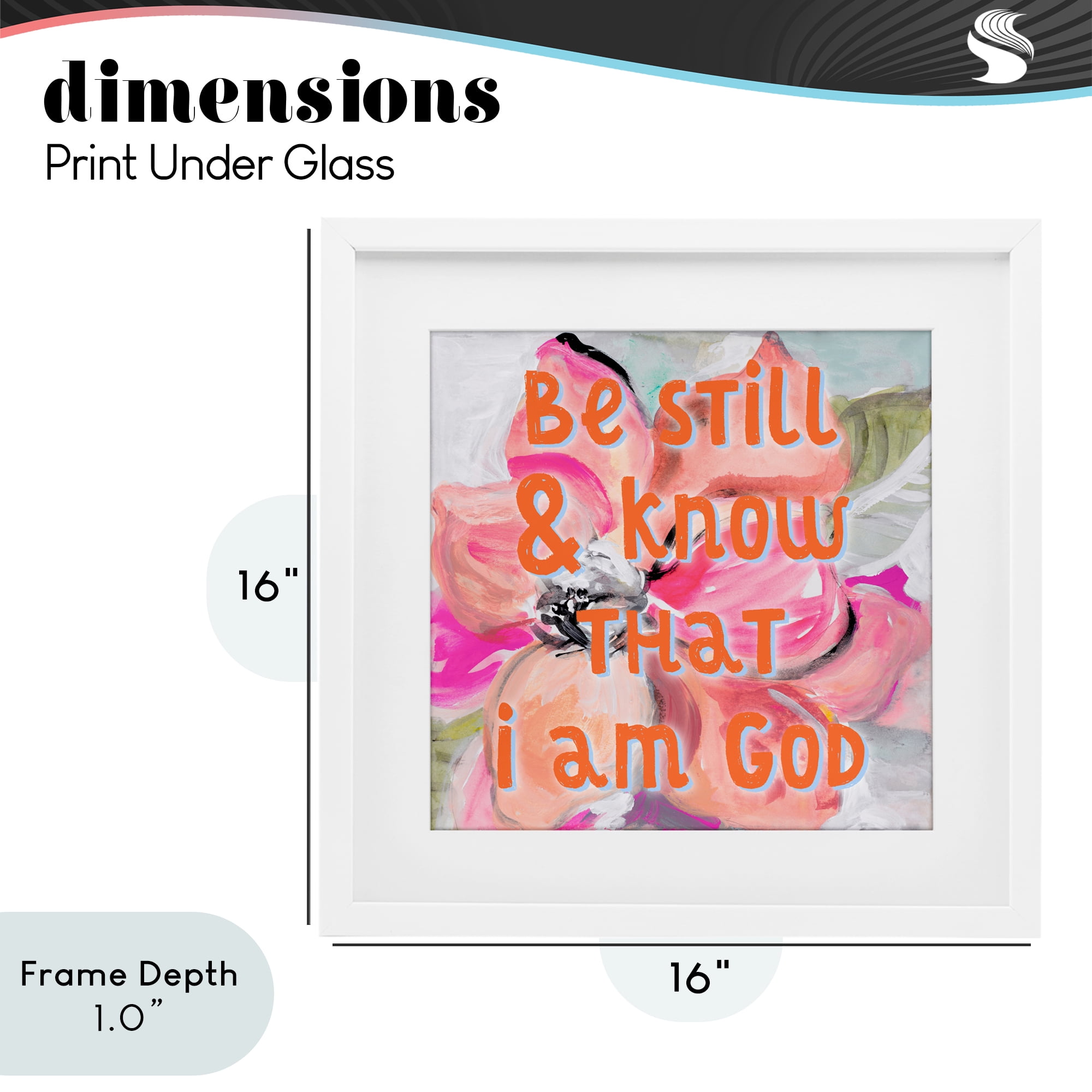 Stupell Industries Bright Be Still Scripture White Framed Print Under Glass, design by Lanie Loreth