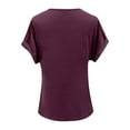 thumbnail image 3 of Women's V Neck Short Sleeve T Shirt Soft Comfortable Casual Basic Tee for Everyday Wear Home Summer Outfits, 3 of 4