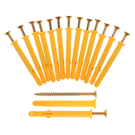 

50 Sets Expansion Screw Anchor Self Tapping Anchors Drywall Plugs and Screws Swelling Carbon Steel Plastic