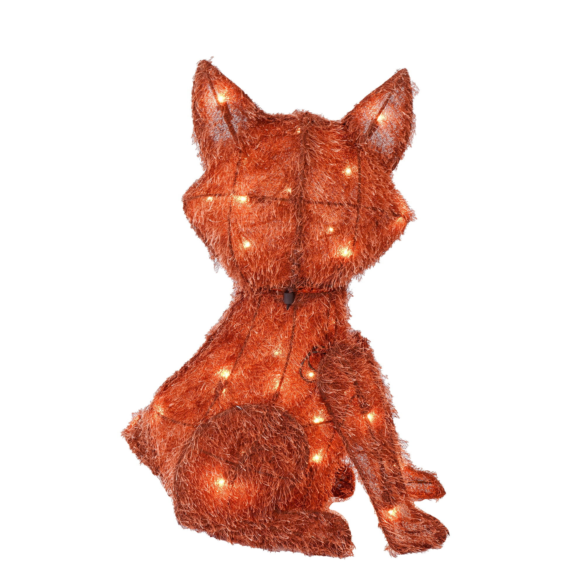 RJ Legend Christmas Decoration, Rattan Lighting - Orange Fuzzy Fox