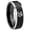 Black 2 Tone Beveled Edge, variant on Ohm Design Om Yoga Dome Gold Plated Tungsten Men Ring 10MM