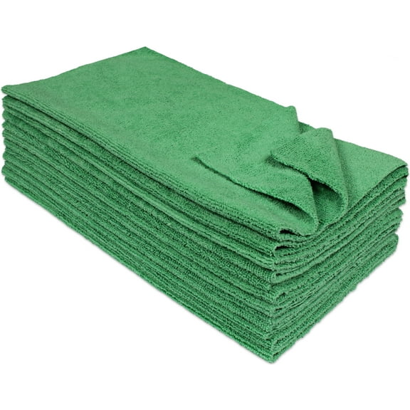 Eurow Microfiber 14 x 14in 300 GSM Ultrasonic Cut Cleaning Towels 12-Pack