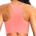 thumbnail image 5 of Women's Plus Size Swim Top Solid Color Adjustable Straps Removable Pads Racerback Tankini Top Summer Beach Pool Bathing Suit Pink, 5 of 5