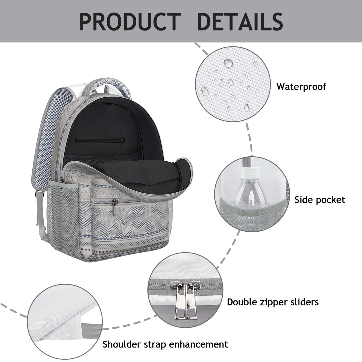 Earthy Aesthetic Waterproof School Bag - Organized Storage & Comfortable