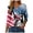 Blue, variant on UngA America 250 Tshirt Womens 3/4 Sleeve American Flag T-Shirts Crew Neck 4th of July Summer Graphic Tee Tops (Blue,XL)