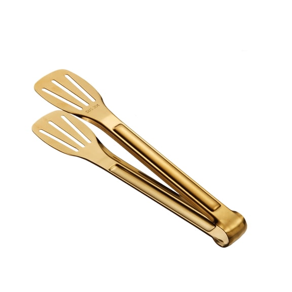 SLYNSHome Kitchen Cooking Food Tongs Gold Stainless Steel Buffet Tongs Perfect for Food,Salad and BBQ