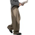 thumbnail image 6 of CONZONE Men's Baggy Suit Pants Wide Leg Dress Pants for Men Trendy Buttons Solid Color Soft Formal Business Trousers With Pocket, 6 of 8