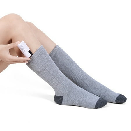 

Xiaochengzi Adults Socks Grey 2200 Ma Battery Thermostat Winter Foot Warmer Black USB Adjustable Temperature Heating