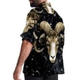 thumbnail image 3 of Aries Constellation Men's Short Sleeve Beach Shirts, Casual Printed Button Down Poplin Shirt Summer., 3 of 6