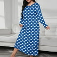 thumbnail image 2 of Oksale Cute Love Hearts Graphic Sleep Dress for Women Plus Size Long Sleeve Nightgowns Casual Crew Neck Night Dress for Home Ultra Soft Loose Fit Maxi Loungewear 2025 Blue L, 2 of 6