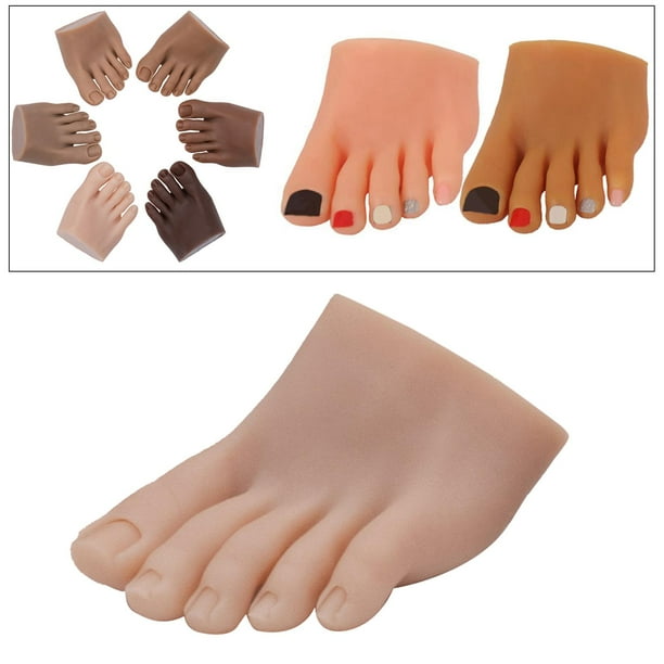Modelo de pie de práctica de uñas de silicona suave, maniquí de manicura móvil, equipo de dedos falsos para principiantes, entrenamiento de artistas Dejo un Colcomx Modelos de pies para práctica de uñas