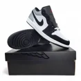 thumbnail image 4 of Ni-k-e Air Jordan 1 Low SE White Black Matte Silver Shoes HF3148-106 Mens Size NEW, 4 of 6