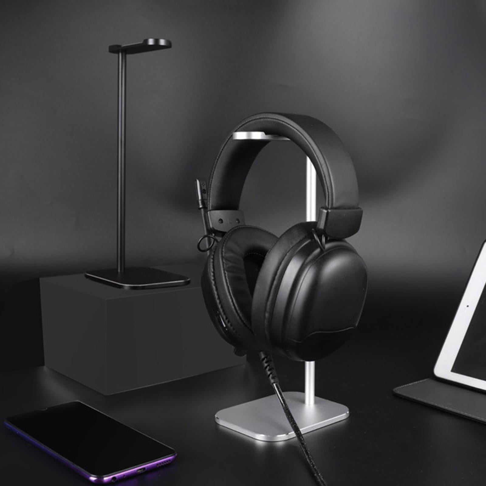 Metal Headphone Stand Hanger Holder, Desk Earphone for Gaming Headset  Display, - Black 