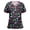 Black, variant on Cute Nurses Uniforms for Women V Neck Short Sleeve Tops T Shirts Dog Pattern Graphic Tee Tunic Working Uniform
