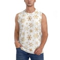 thumbnail image 2 of Lsque gold Snowflake print Print Men's Cotton Blend Sleeveless Muscle Shirts (S-3XL)- Moisture Wicking, Odor Protection, UPF 30+,Medium, 2 of 8