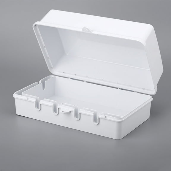 CHENGSI for Outdoor Waterproof Electrical Box with 6 Outlets, Large Capacity Power Strip Enclosure, Weather Resistant Socket Cover for Patio Garden Backyard, White ABS Material