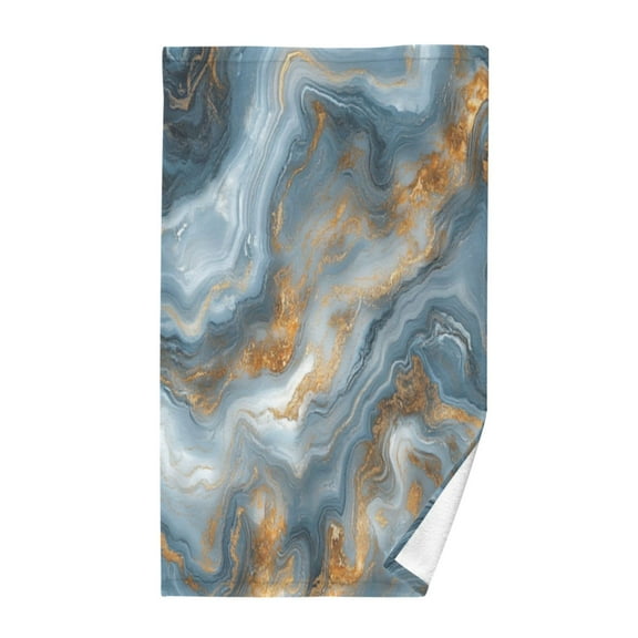 Pure Cotton Face Towel 16x28 Inches Hand Towel Bath Towel Hand Bath Towels Soft Good Water Absorption for Washing Face Wiping Face Blue Marble Stripe Pattern
