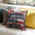 thumbnail image 3 of SHANXI Blue White Stripe American Flag Pillow Case USA The Decorative Cushion Cover 18x18in, 3 of 5