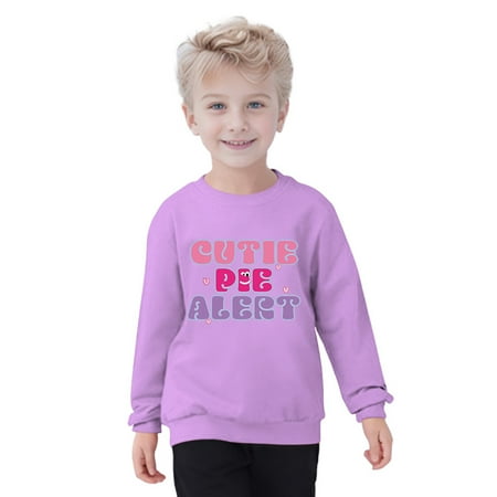 

Youmylove Girls Boys Hoodies Autumn Winter Long Sleeve Plus Fleece Letter Printed Casual Thick Warm Round Neck Sweatshirts Pullover Stylish Streetwear