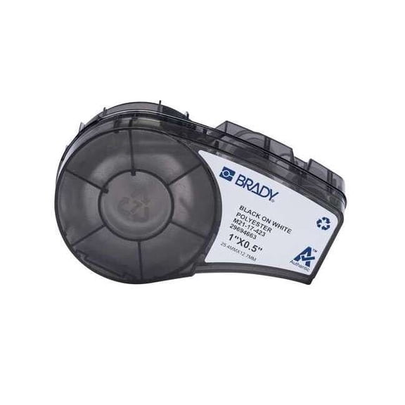 Brady Label/RibbonCartridge,White,Gloss,1inW M21-17-423